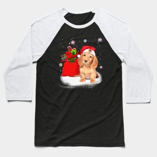 Christmas Santa Dachshund Baseball T-Shirt